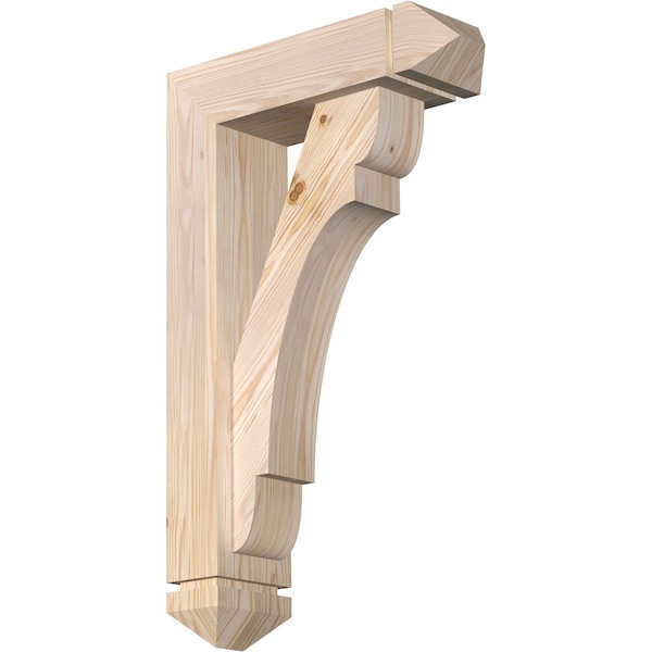 Ekena Millwork Olympic Arts and Crafts Smooth Bracket w/ Offset Brace, Douglas Fir, 5 1/2"W x 18"D x 30"H BKT0604X18X30OLY03SDF - main